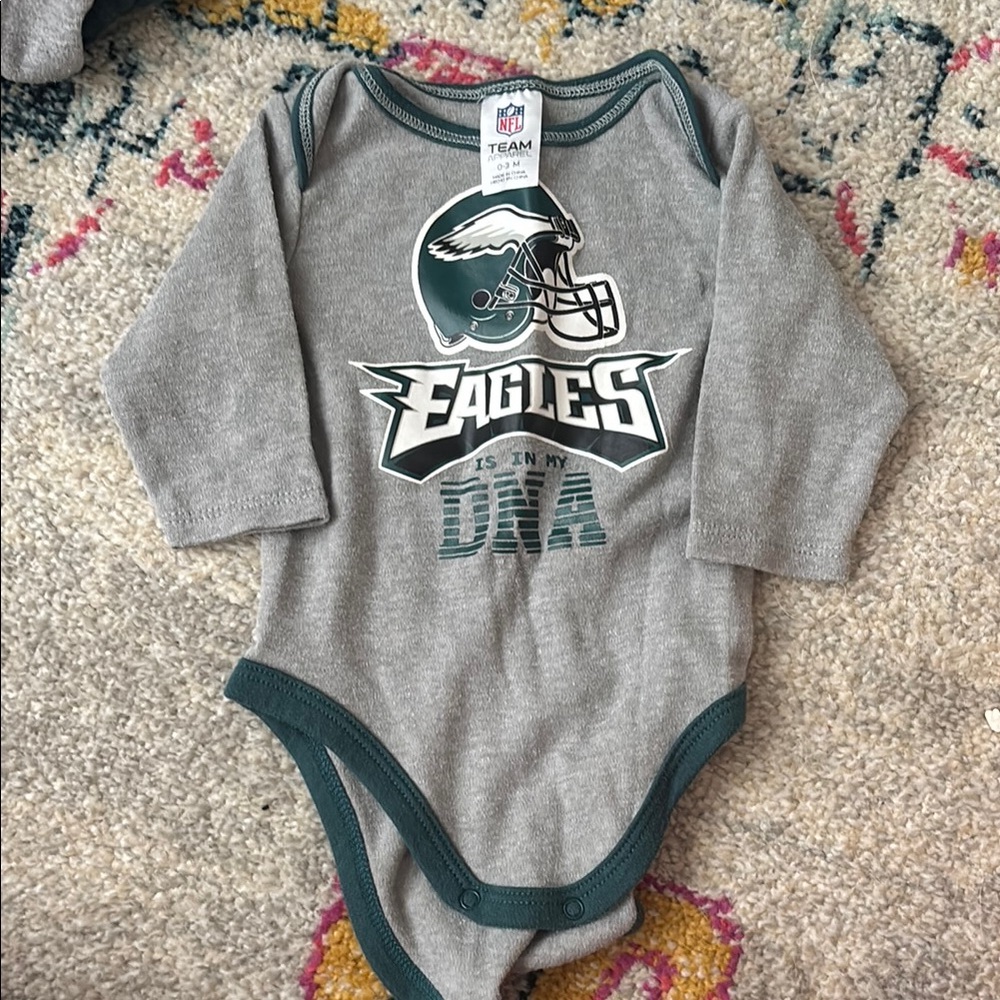 NFL Eagles Gray and Dark Green Baby Bodysuit